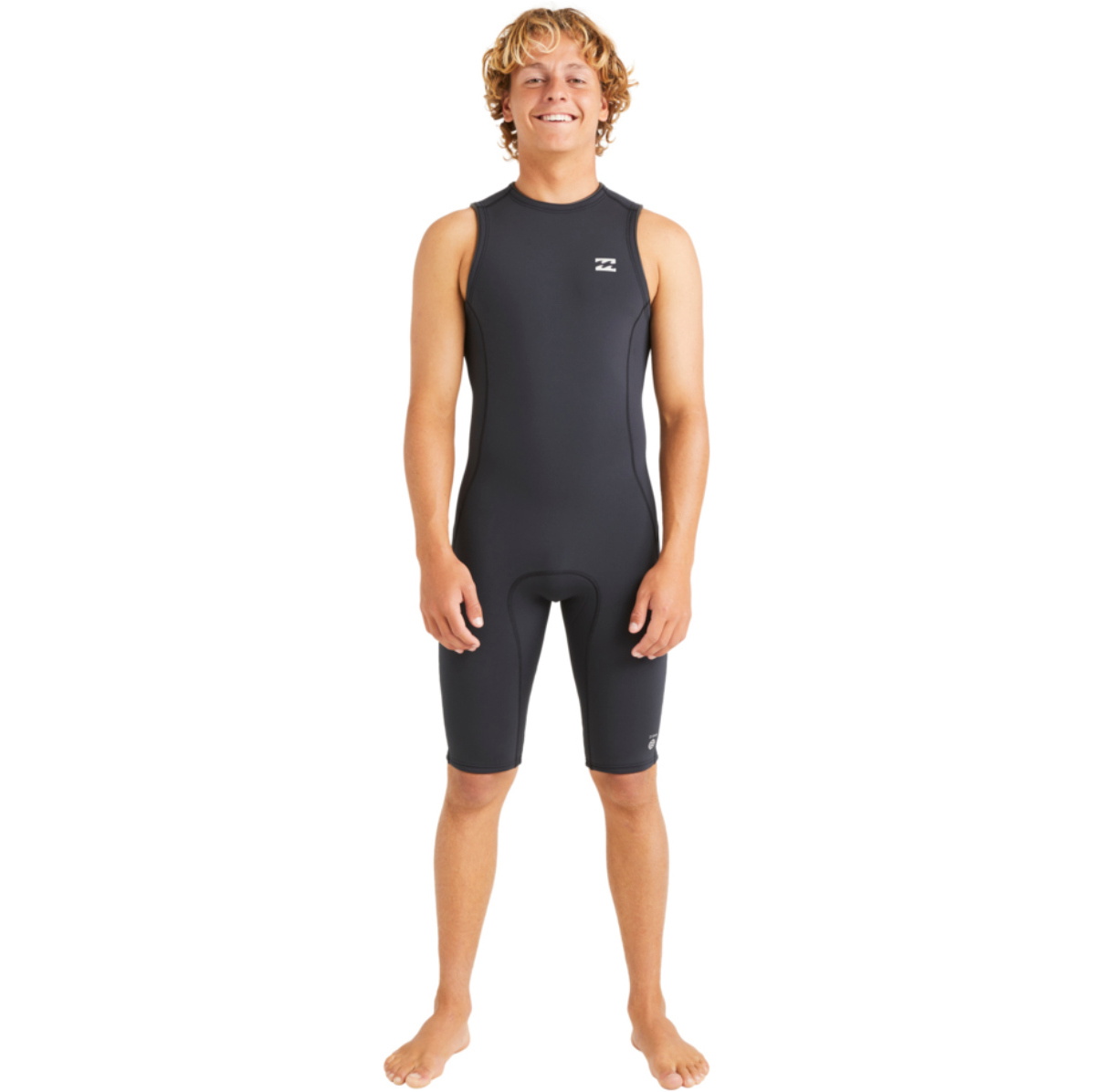 2026 Billabong Heren Absolute Natural 2/2mm Rug Ritssluiting Short John Wetsuit ABYW600110 - Black